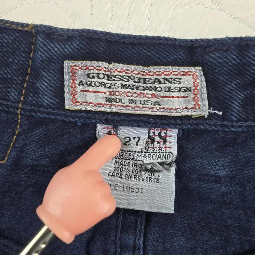 Vintage 1990's Dark Blue Denim Guess Skirt size 27 - Picture 6 of 10